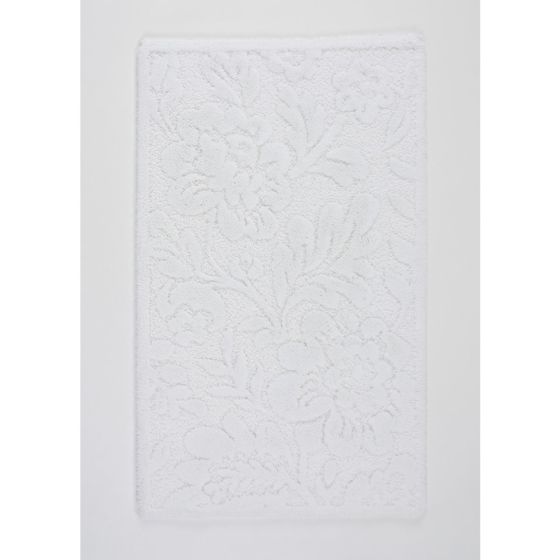 Brighton 100 Floral Bath Mats in White by Designer Abyss & Habidecor