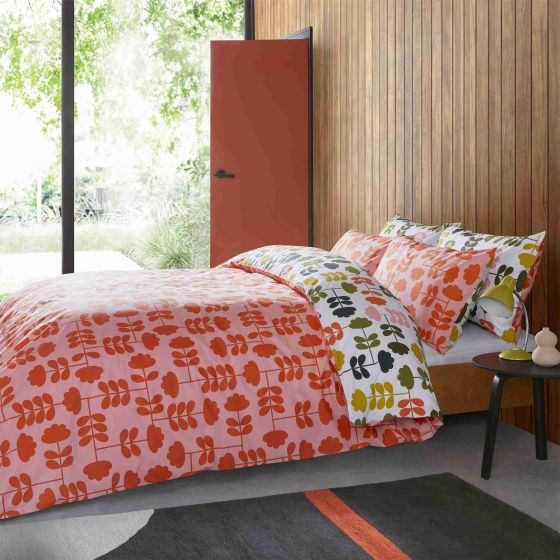 Cut Stem Cotton Bedding by Orla Kiely in Multi Paprika