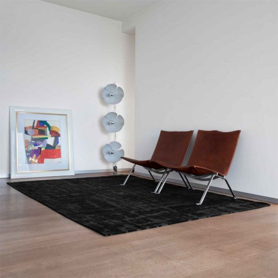 Louis De Poortere Abstract Structures Baobab Rugs 9200 in Black Water