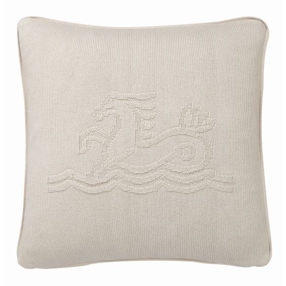 Signature Knit Cushion by Bedeck of Belfast in Linen