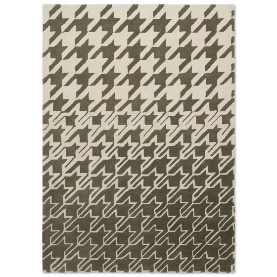 Houndstooth 162804 Wool Rugs by Ted Baker in Grey