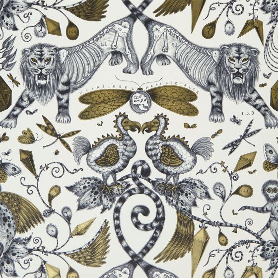 Extinct Wallpaper W0100 02 by Emma J Shipley in Gold