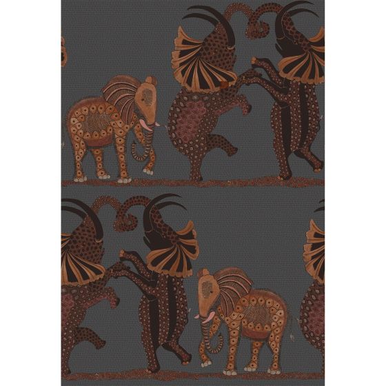 Safari Dance Wallpaper 8040 by Cole & Son in Ginger Charcoal