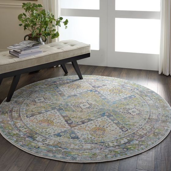 Ankara Global Circular Rugs ANR07 in BLGRE