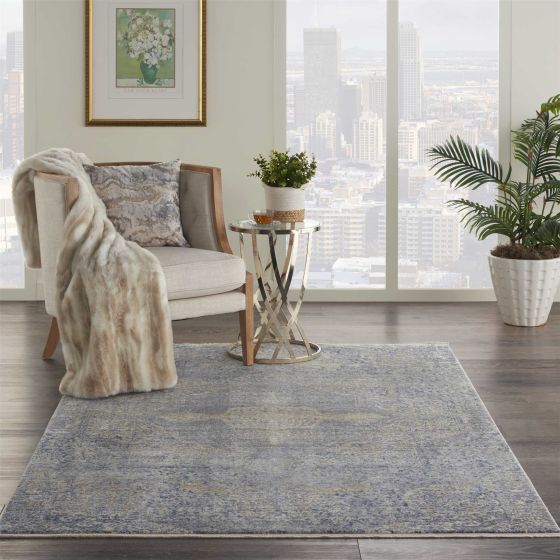 Lustrous Weave LUW04 Traditional Rugs by Nourison in Blue Grey