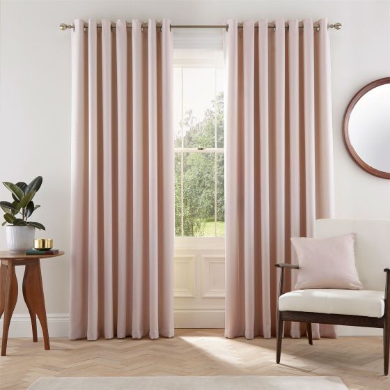 Eden Plain Curtains by Helena Springfield in Blush Pink