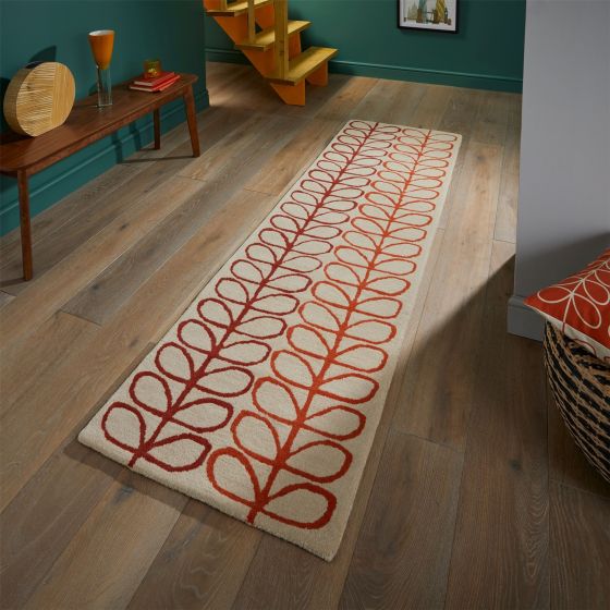 Linear Stem Ombre Runner Rugs 061103 in Tomato By Orla Kiely