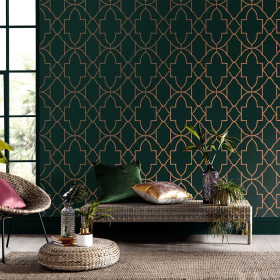 Versailles Wallpaper 113959 by Graham & Brown in Emerald Green