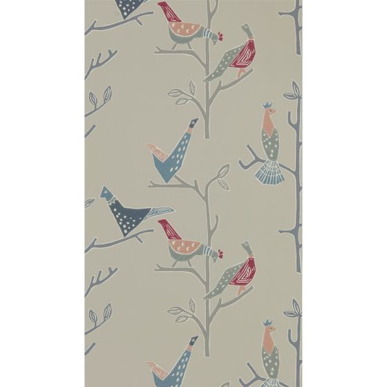 Passaro Bird Wallpaper 111924 by Scion in Rose Steel Grey