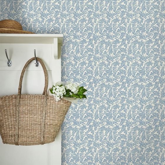 Cariad Spray Wallpaper 122743 by Laura Ashley in Newport Blue