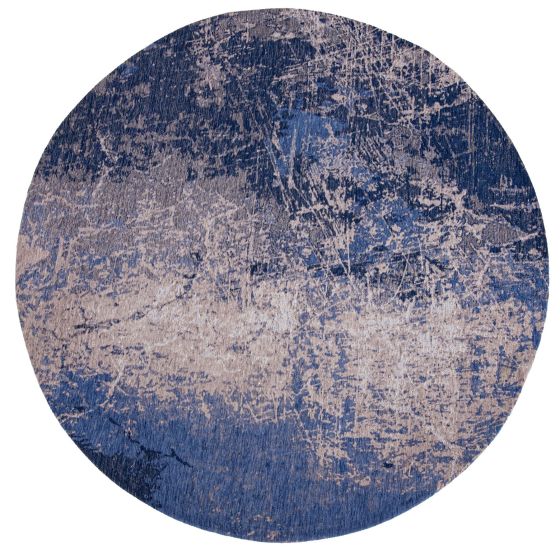 Louis De Poortere Mad Men Cracks 8629 Circle Rug in Abyss Blue