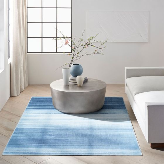 Calvin Klein LDR01 CK031 Launder Washable Rugs in Aqua Blue