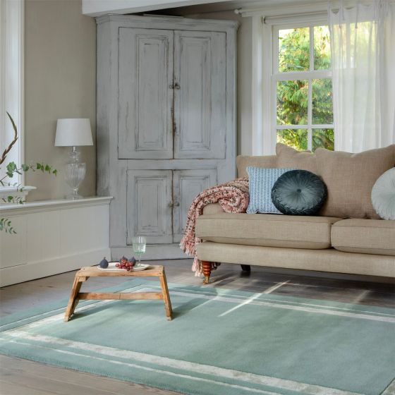 Redbrook Wool 081807 Rug by Laura Ashley in Duck Egg Green