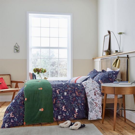 Kooky Woodlands Bedding by Joules in Navy Blue