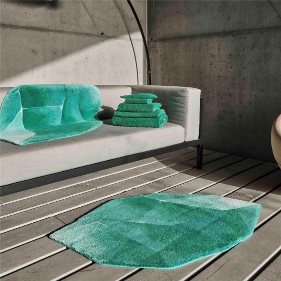 Emerald 302 Gemstone Bath Mat in Lagoon Green by Designer Abyss & Habidecor