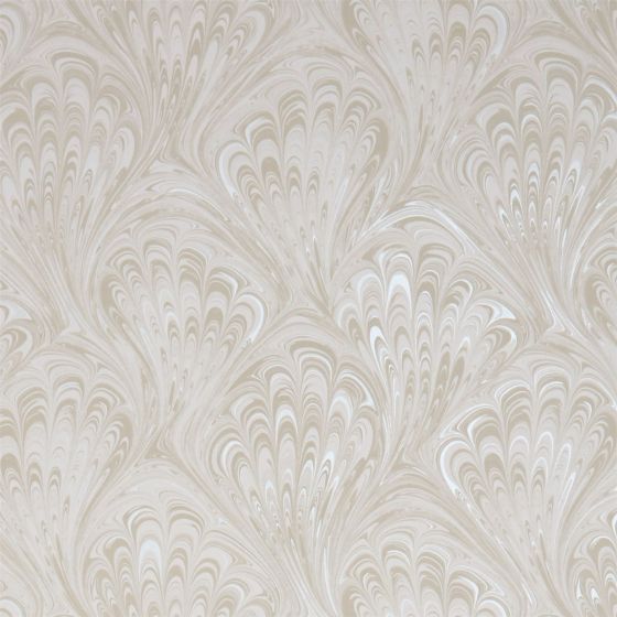 Pavone Wallpaper W0095 04 by Clarke and Clarke in Ivory Pearl