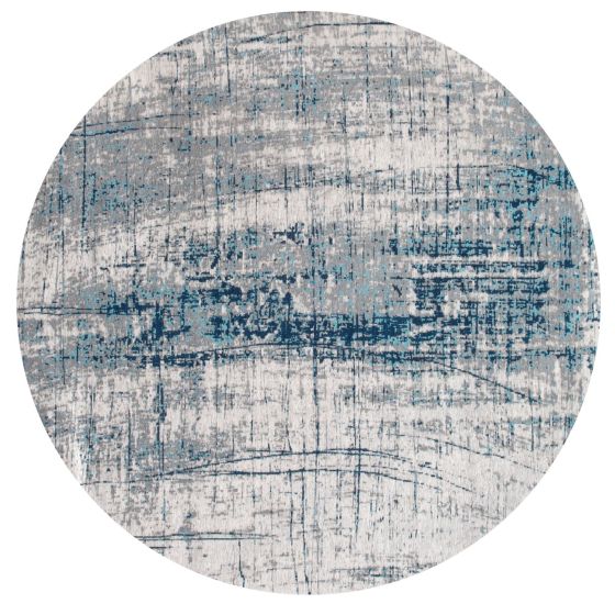 Louis De Poortere Mad Men Griff Circle Rug 8421 in Bronx Azurite