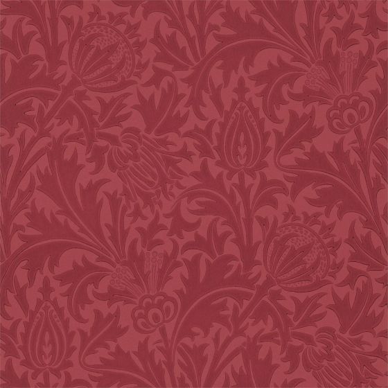 Thistle Wallpaper 210486 by Morris & Co in Red