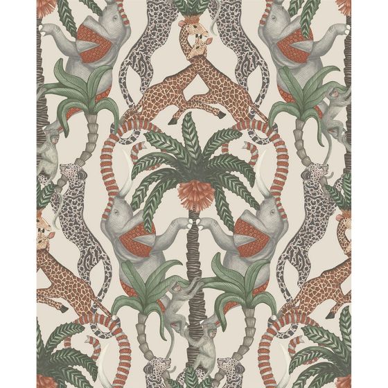 Safari Totem Wallpaper 119 2011 by Cole & Son in Terracotta Orange