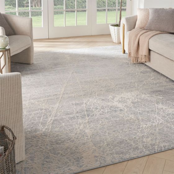 Nourison Exhale Abstract Rugs EXL02 in Ivory Grey