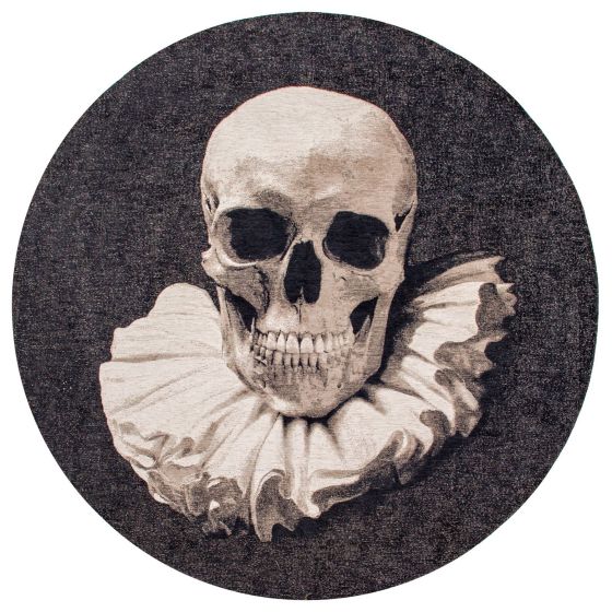 Louis De Poortere Designer Momento Mori Round Rugs in 9391 Funny Bones