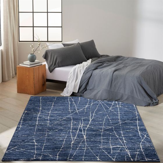 Calvin Klein Balance Rugs CK023 BLN02 in Blue Ivory White