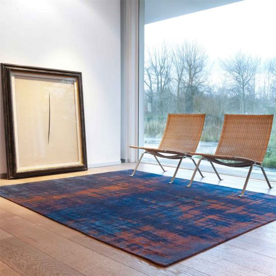 Atlantic Venetian Dust Abstract Rugs 9211 in Sunset Blue