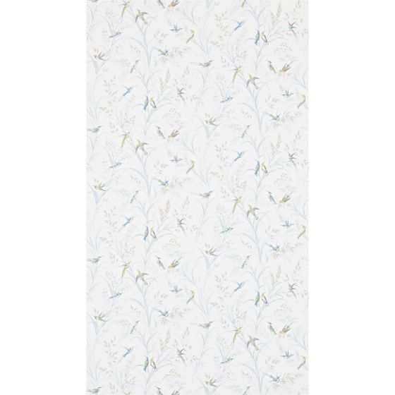 Tuileries Bird Wallpaper 214083 by Sanderson in Silver Multi