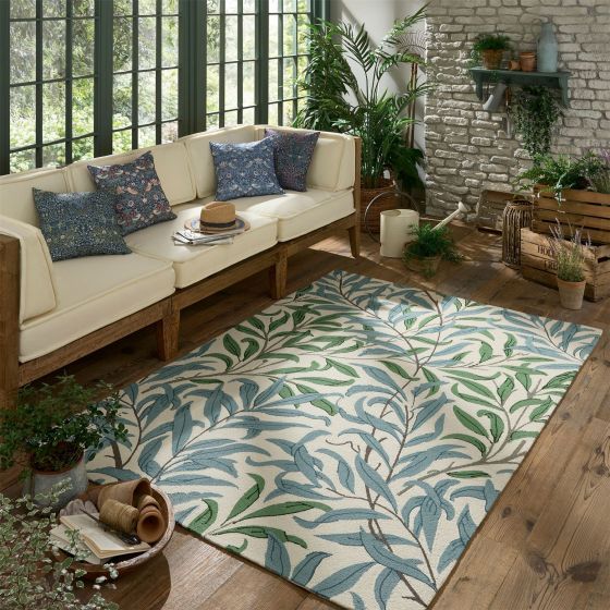 Willow Boughs Indoor Outdoor Rugs 428607 by Morris & Co in Leafy Arbor