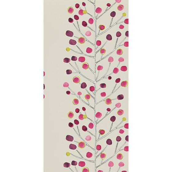 Berry Tree Wallpaper 110204 by Scion in Mink Plum Berry Lime