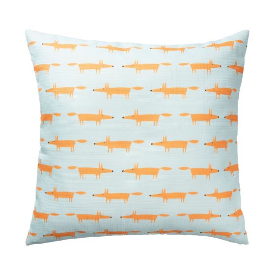 Mr Fox Indoor Outdoor Cushion By Scion in Sky Tangerine