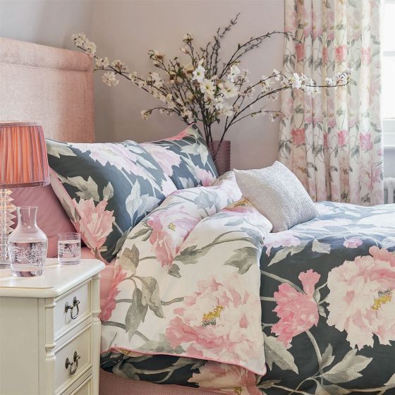 Peonies Bedding Set by Laura Ashley in Dark Smoke Grey