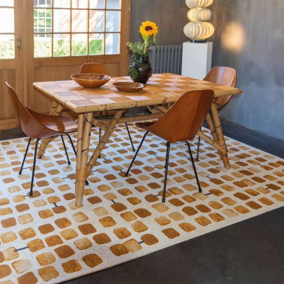 Louis De Poortere Designer Cobblestone Rugs in 9346 Peach Party