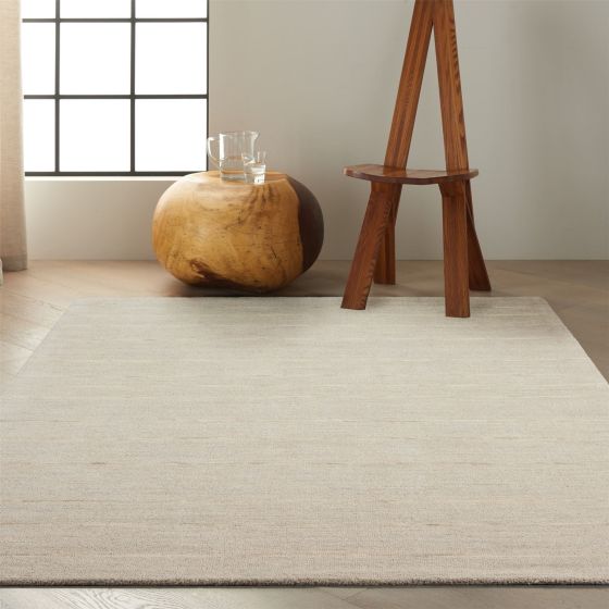 HAL01 Stripe Wool Rug By Calvin Klein in Grey