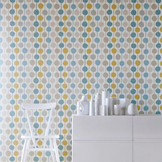 Taimi Wallpaper 111126 by Scion in Seaglass Chalk Honey