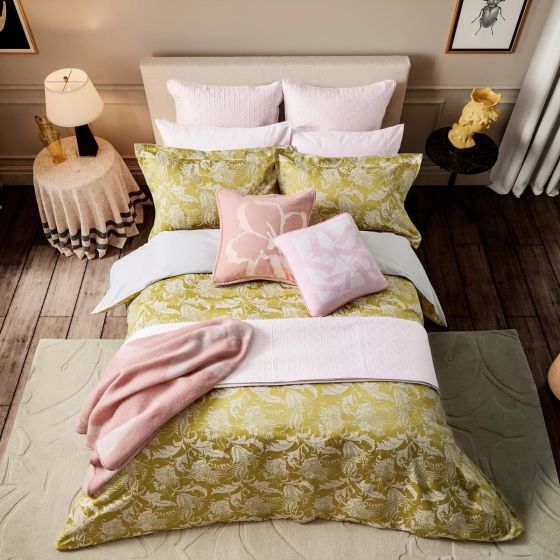 Baroque Weave Floral Bedding by Ted Baker in Gold