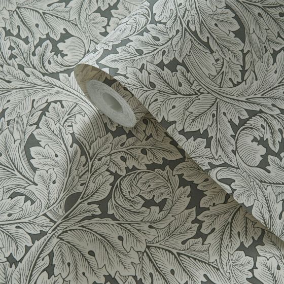 Acanthus Wallpaper W0175/02 by Clarke & Clarke in Slate Grey