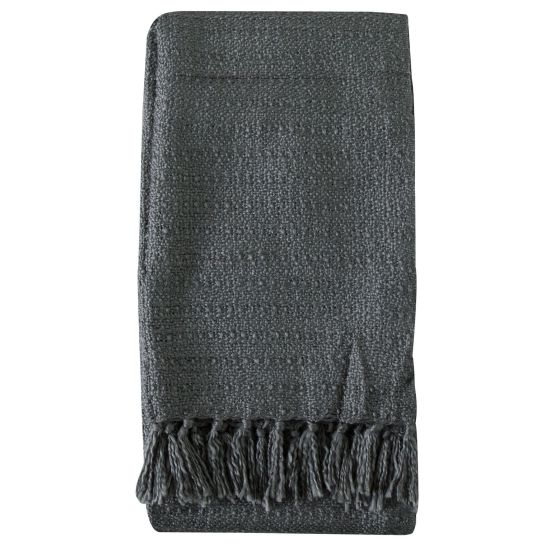 Bryn Knit Textured Throw in Dark Grey