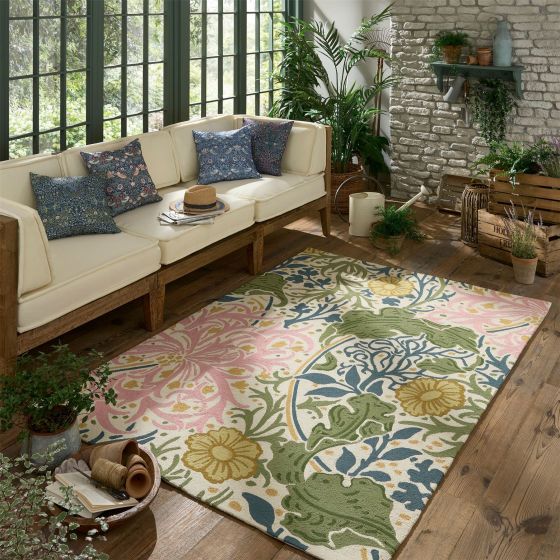 Seaweed Indoor Outdoor Rugs 427007 by Morris & Co in Chrysanthemum