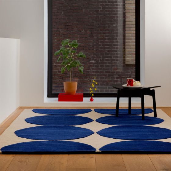 Isot Kivet Wool Geometric Rugs 132508 by Marimekko in Blue