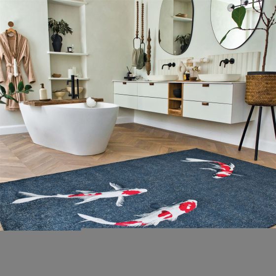 Louis De Poortere Designer Koi Rugs in 9390 Japanese Pond