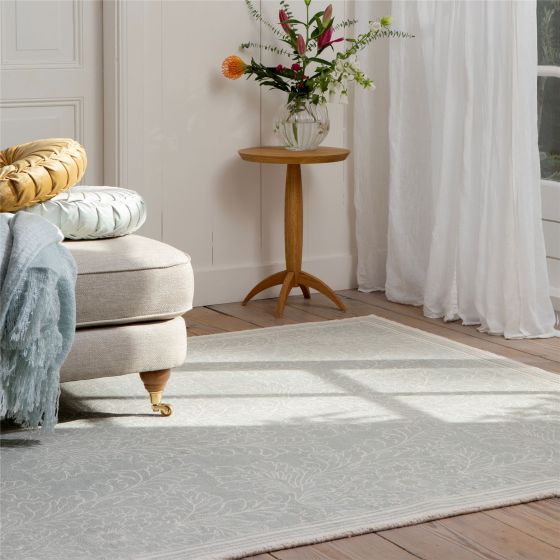 Silchester Damask 081107 Rug by Laura Ashley in Pale Sage Green