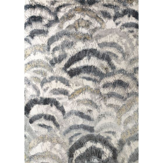 Fontanetta Modern Abstract Pattern rugs in Silver by William Yeoward