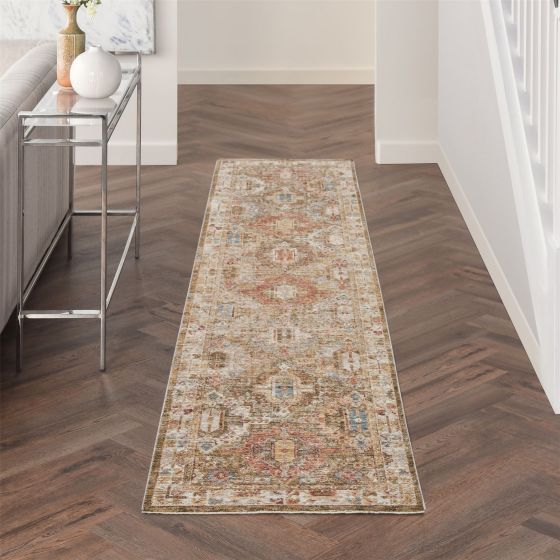 Sahar SHR01 Traditional Persian Runner Rugs by Nourison in Green