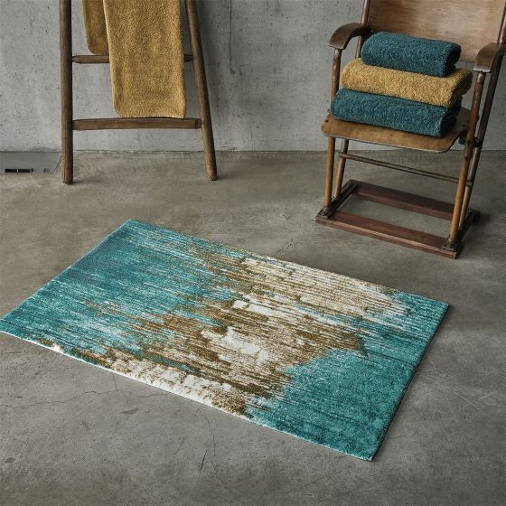 Li 800 Abstract Bath Mat in Green by Designer Abyss & Habidecor