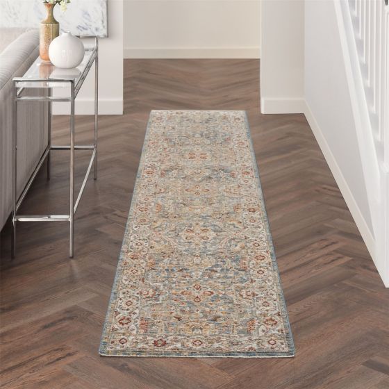 Sahar SHR03 Traditional Persian Runner Rugs by Nourison in Blue