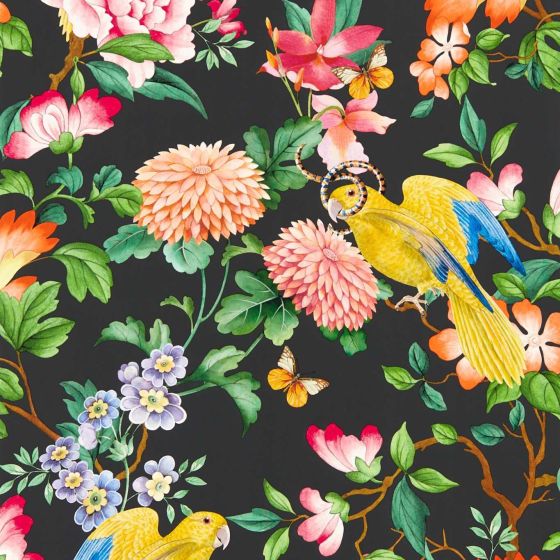 Golden Parrot Wallpaper W0130 04 by Wedgwood in Noir