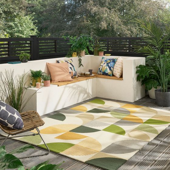 Ottil Indoor Outdoor Rugs 424607 by Scion in Citrus Green