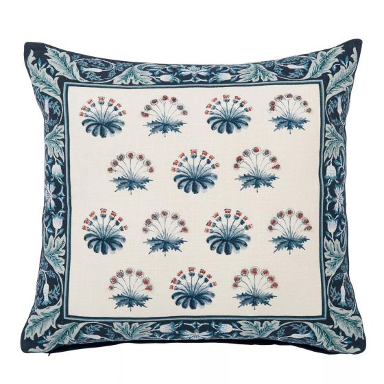 Earthly Paradise Cushion by Morris & Co x V&A in Teal Sea Green