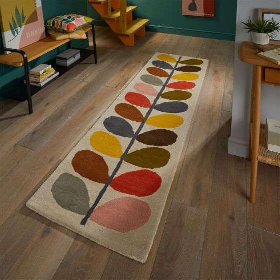 Classic Stem Hallway Runner Rugs in 59505 Multi by Orla Kiely